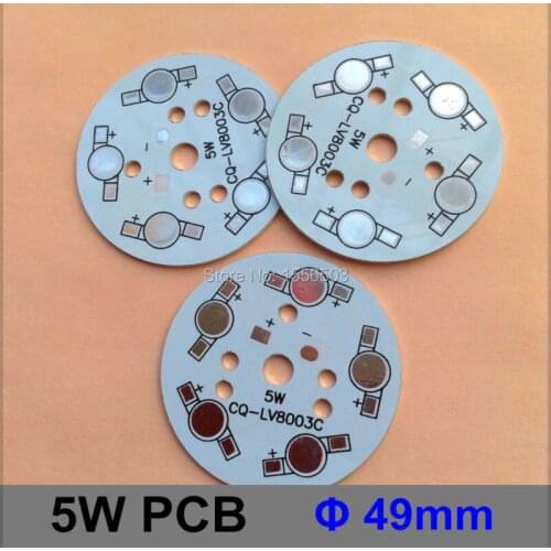 200 Pcs/lot LED Aluminum Plate 5W Round Diameter 49mm LED High Power PCB Plate Circuit Base For 5W LED Lamp