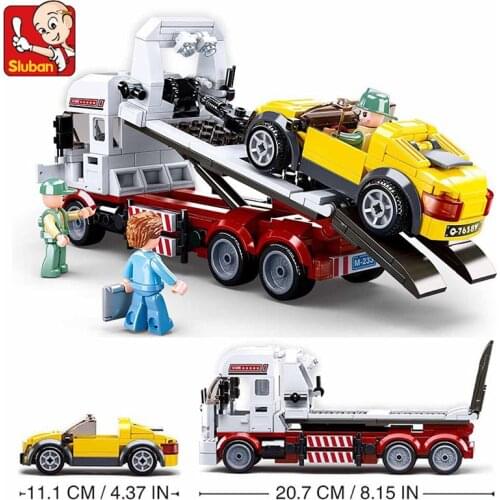 338Pcs City Auto Trailer Car Maintenance Vehicle Model Building Blocks Sets DIY Creator Bricks Educational Toys for Children