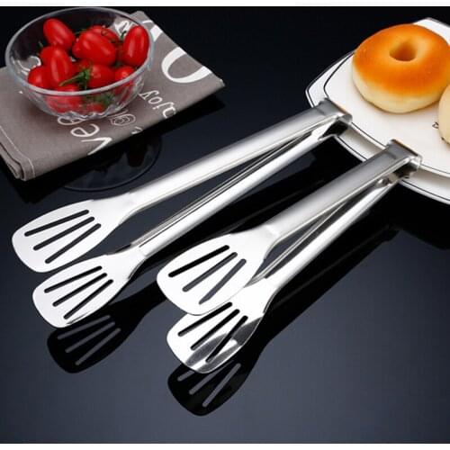 5pcs Stainless Steel Food Tong Three Line Thickening Multi-functional Anti-scalding Steak Clip Bread Tongs