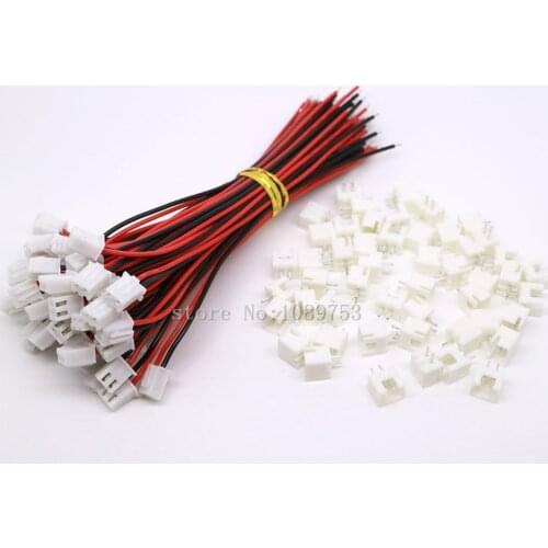 50 SETS JST XH 2.5-2 Pin Battery Connector Plug Female & Male with 100MM Wire