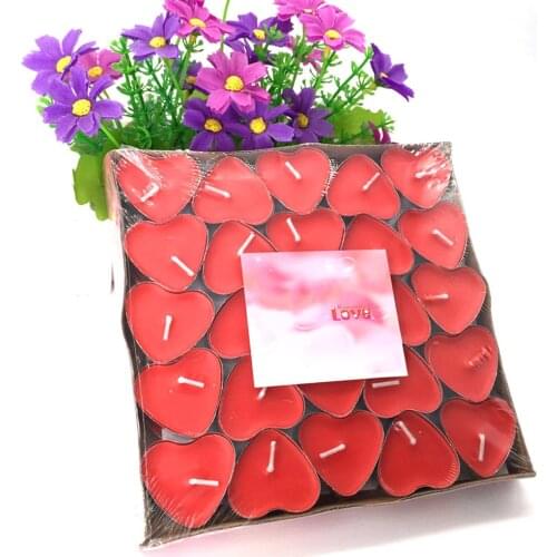 50Pcs/box Tealight Candle Smokeless Candle Romantic Wedding Birthday Scented Candle Fashion Valentines Day Gift Home Decoration