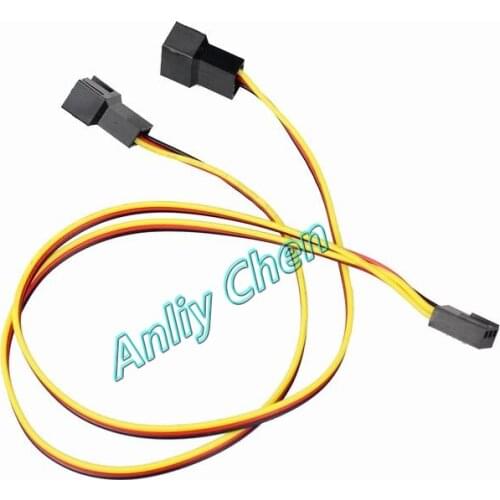 50 Pieces LOT12V 3Pin Female to Dual 3Pin male Y-Splitter Adapter Cable Fans Power 30cm Extension Cable Wire