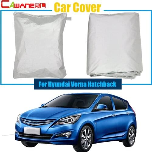Cawanerl Full Car Cover Anti UV Rain Sun Snow Resistant Protector Cover Dustproof For Hyundai Verna Hatchback
