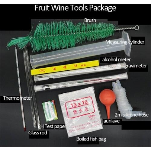 Home brewing tools package siphon measuring cylinder filter bag alcohol meter hydrometer silicone tube Thermometer wine brewing