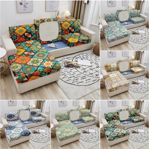 Elastic Sofa Cushion Cover For Armchair Living Room Corner Sofa Seats Furniture Protector Mandala Slipcover Couch Cover