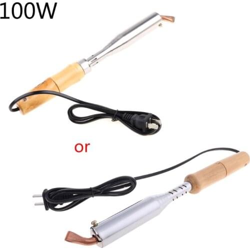 220V Heavy Duty Electric Soldering Iron 75W 100W 150W 200W High Power Soldering Iron Chisel Tip Wood Handle 264D