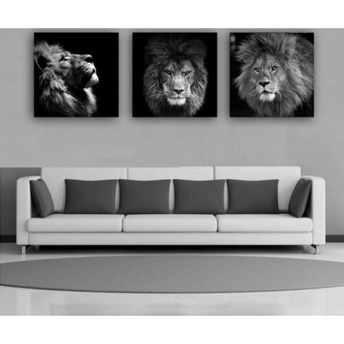 Art Animal Lion Art Painting Black Painting Canvas Living Room Poster Wall Art Canvas Cuadros Decoracion Dormitorio Home Decor