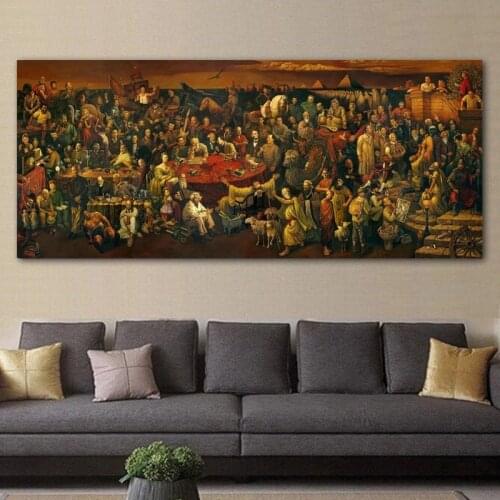 Famous Artwork Canvas Painting Discussing Divine Comedy with Dante Wall Art Pictures Print Posters for Living Room Decoration