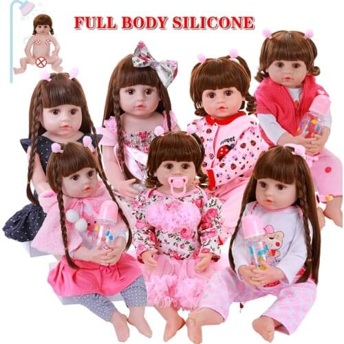 56CM Reborn Doll 22 Inch Baby Realistic Adorable Baby Dolls Full Silicone Cute Toddler Soft Touch Doll Water Proof Bath Toy