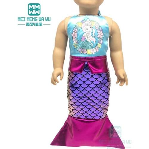 Doll clothes fits 43 cm new born doll and 45cm American doll accessories Mermaid dress, flared pants suit