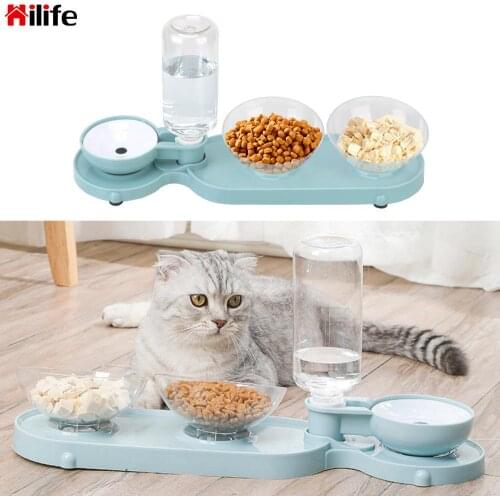Double Bowls High Quality Pet Feeding Bowl Pet Supplies Food Water Feeder Dispenser For Dogs Cats Drinking