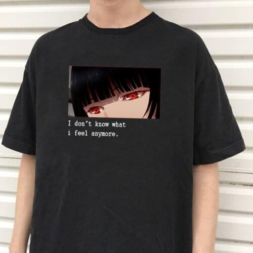 Cartoon Girls Gasai Yuno Enma Ai T Shirt Men Fashion Cute Comic Print Tops Harajuku Mens Sad Japanese Anime Aesthetic T-shirts