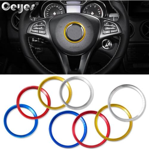 Ceyes Auto Steering Wheel Decoration Stickers Car Styling Ring Case For Mercedes Benz W204 W205 W203 W210 W212 Cover Accessories