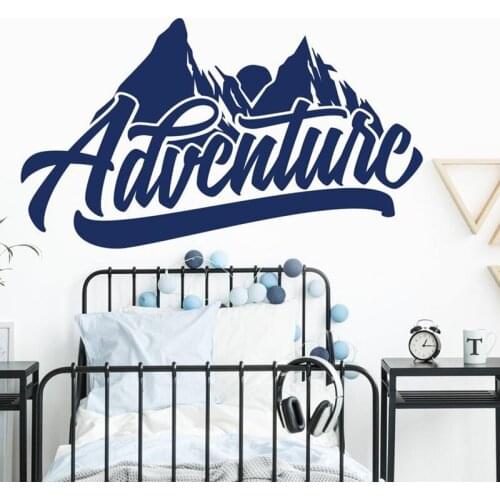 Mountain wall decal adventure travel nursery decor Vinyl Wall Sticker for boy room kids room decoration Removable Poster X145