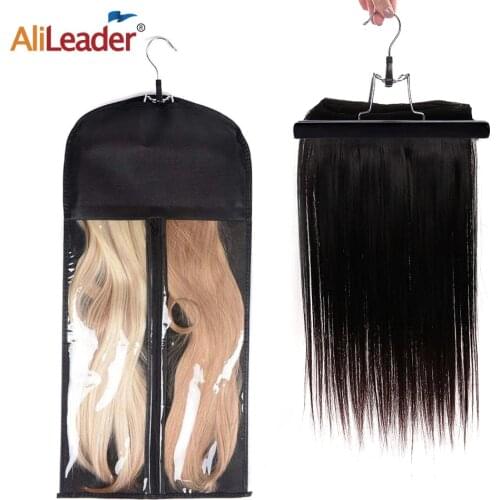 Alileader Cheap 4 Colors Portable Wig Bag With Hanger Wig Storage Bags Pack Holder For Virgin Hair Weft Clip In Hair Extension