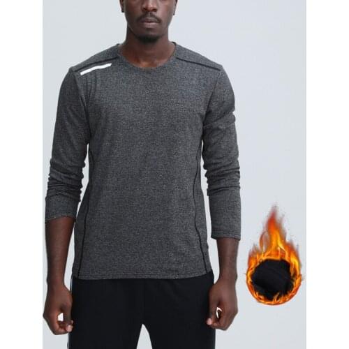 New Winter Thermal Underwear T-Shirt Men O-Neck Fleece Baselayer Sport Tops Autumn Thermo Pajamas Training Fitness Clothes