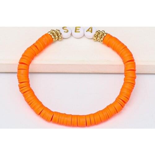 New Orange Sea Clay Bracelet Statement Fashion Wholesale Boho Cute Hand Chain Wedding Beaded Bracelet For Women 2021