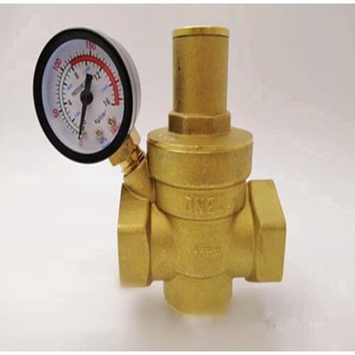 PN1.6 Water Pressure Reducer DN20 3/4" Brass Adjustable Pressure Regulator Reducing Maintaining Valve with Gauge Meter 85*63mm