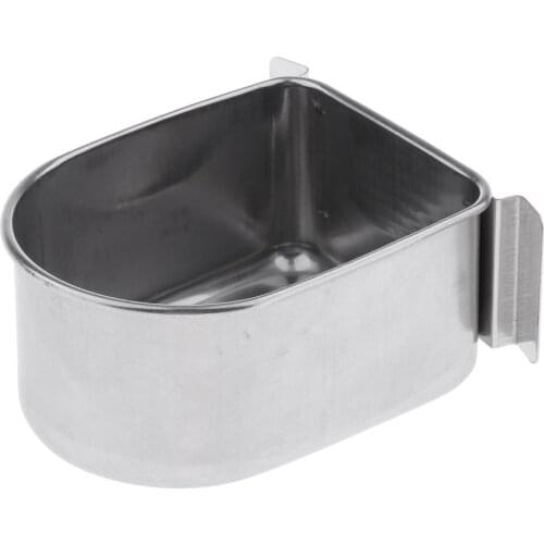 Durable Parrot Cage Food and Water Cup for Conure Lovebird Finch Small Animal Cage Bowl - Stainless Steel Birds Feeder