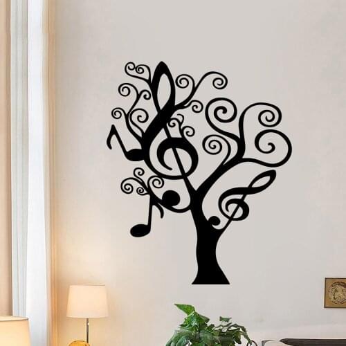 Modern Music Tree Wall Sticker Home Decoration Stickers For Kids Room Living Room Decoration Accessories Vinyl Mural