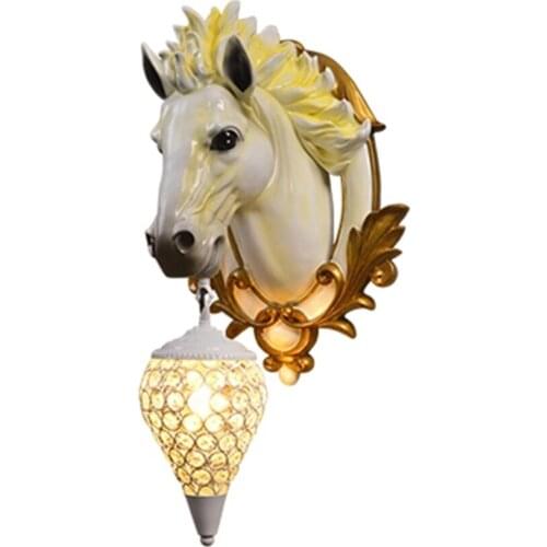 Modern LED Horse Resin Wall Lamps for Bedroom Wall Decor Art Living Room Holiday Home Wall Sconce Lamp Indoor Lighting Fixtures