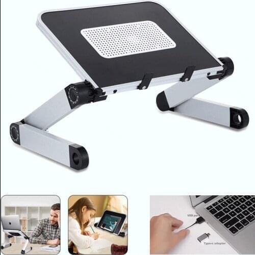 Adjustable Laptop Desk Portable Laptop Desk For Bed Aluminum Alloy Stand Notebook Stand Lap Desks TV Bed Tray Standing Desks