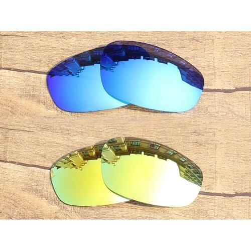 Vonxyz 2 Pairs Ice Mirror & 24K Mirror Polycarbonate Replacement Lenses for-Oakley Split Jacket Frame