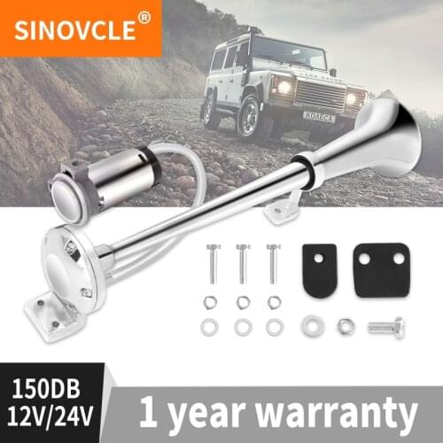 Air Horn 150DB 12V Super Loud Single Trumpet Compressor Complete Set for Trucks Cars Automobiles Lorry Boat Train