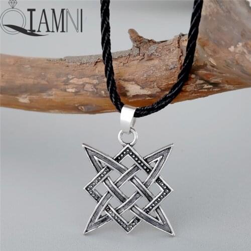 QIAMNI Kolovrat Talisman Pendant Necklace Runes Pagan Amulet Bijouterie Ethnic Slavic Necklace Men Jewelry Charm Dropshipping
