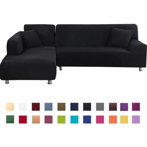 1/2 pieces White Sofa Cover Set Couch Cover Elastic Sofa Covers for Living Room Pets Stretch L Shaped Chaise Longue Sofa Cover