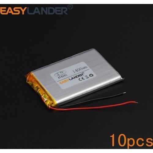 10pcs/Lot 454261 3.7V 1400mAh Polymer Li-ion Battery For electronic part DIY Speaker Flash lighting Oticon Streamer safety GPS