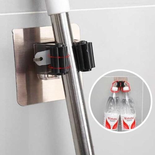 2/5Pcs Multi-Purpose Hooks Wall-mounted Mop Organizer Holder Bathing Broom Hanger Hook Kitchen Bathroom Strong Non-marking Hooks