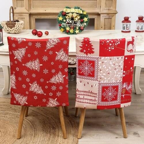 2 Pcs Christmas Dinner Table Decoration Restaurant Chair Cover New Year Decor Supplies Chair Back Covers Christmas Decoration