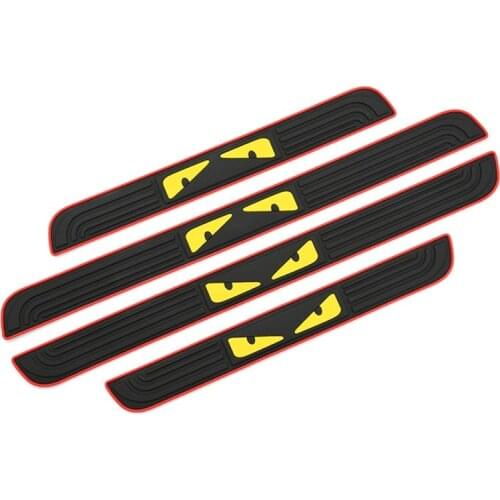 4Pcs Car Door Sill Protector, Door Sill Scuff Plate Cover Carbon Fiber Stickers Bumper Protector, Car Interior Accessories Cover