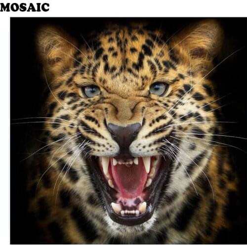 5d Diamond Embroidery leopard animal Needlework Diamond Painting Full Square Cross Stitch Rhinestones Mosaic Home Decoration