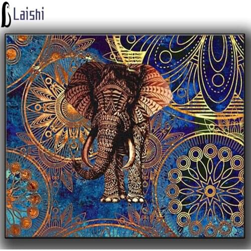 5d diy diamond painting full square round drill Indian Mandala Elephant diamond art embroidery cross stitch animal puzzle mosaic