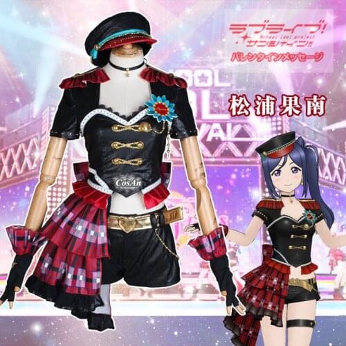 Anime LoveLive!Sunshine!! Matsuura Kanan Cosplay Costume Aqours Wake Up, Challenger! Uniform Suit Party Role Play Clothing