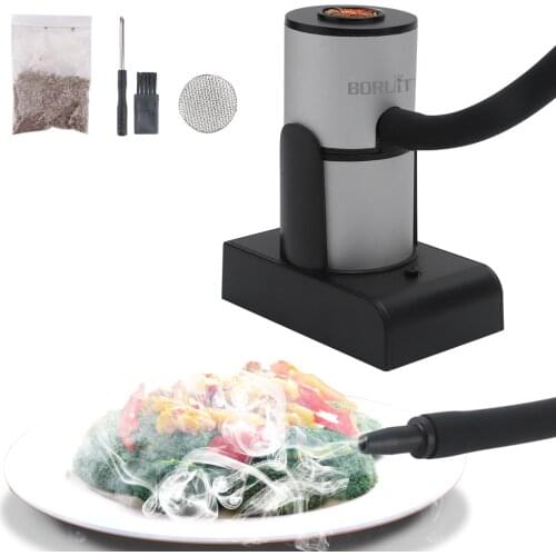 BORUiT Portable Food Cold Smoke Generator Molecular Cuisine Smoking Gun Meat Burn Smokehouse Cooking for Grill Smoker Wood