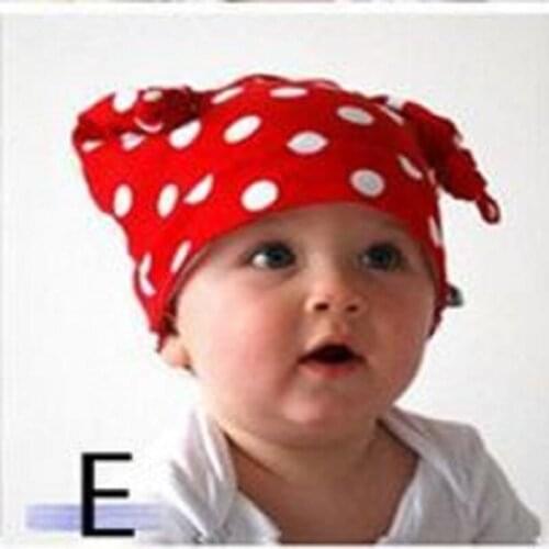 Dot baby girl beanies Fashion Cotton Newborn hats 0-3 years Bebes Boys caps berets Babies Headband Hair Clip Infant Bonnet