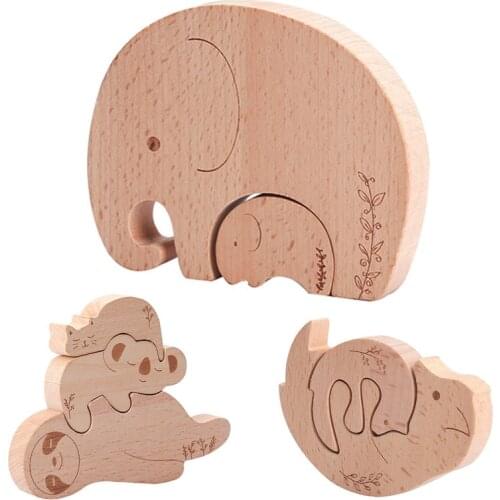 Baby Wooden Toys Puzzle Tangram Shapes Learning Cartoon Animal Intelligence Jigsaw Puzzle Toys For Children Educational