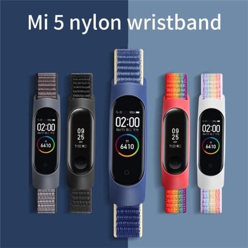 Strap for mi band 4 3 Breathable Sports Loop watchband nylon belt for xiaomi 6 5 mi band 6 5 strap Bracelet on Mi Band 4 3 Strap