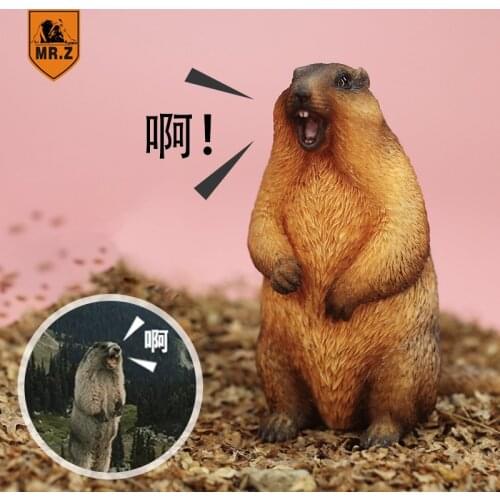 Mr.Z No.54 Marmot 1/6 Scale Simulation Animal Groundhog Mouse Model Kids Toys F 12" Action Figure Scene Car Decoration