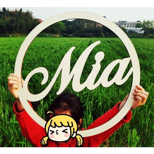 Circle Nursery Sign Circle Name Sign Baby Shower Gift Nursery Decoratio Custom Wood Laser Cut Decor