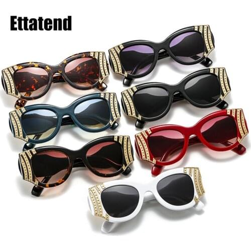 Fashion Big Frame Vintage Sunglasses Women Metal Frame Luxury Designer Sun Glasses Cat Eye Shades for Men Wholesale Glasses