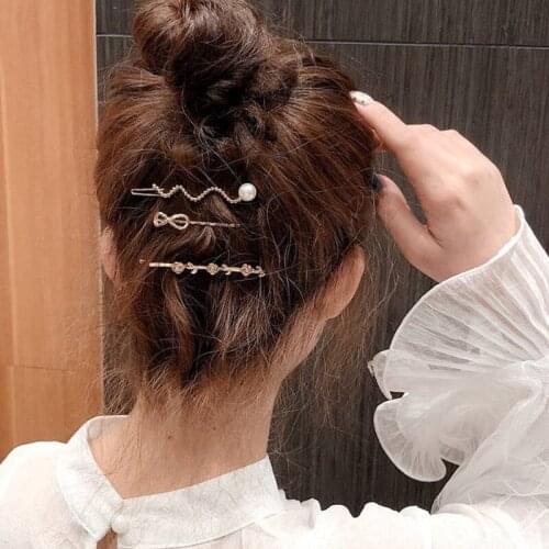 Korean Metal Hairpin Set Simple Word Clip Hair Accessories Web Celebrity Hairpin Side Clip Hair Accessories