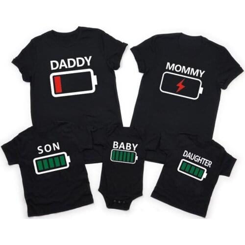 Family Matching Clothes Look Matching Outfits Clothes Dad Mom Daughter Son T-shirt for Daddy Mommy and Me Baby Girl Boy Clothing