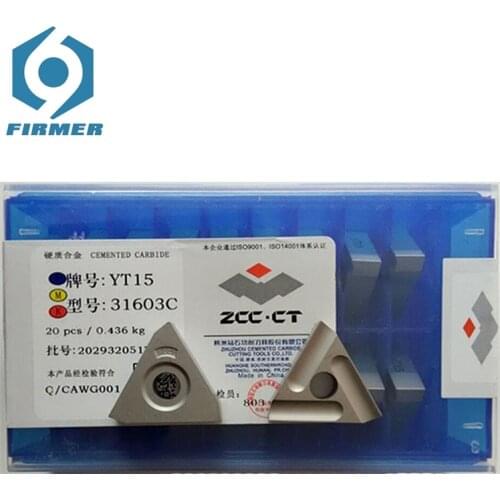 Original 20pcs Turning Inserts YG6 YG8 YT14 YT15 YT5 YW1 YW2 31603C Carbide Clamping Blade Lathe Turning Tool CNC Cutter