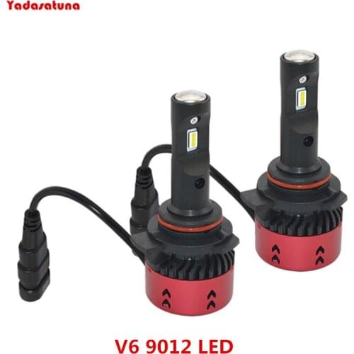 Pair 9012/HIR2 55W 9600LM 6000K LED Headlight Bulb Kits-Automotive grade LED Chips/Internal Driver-Hi/Lo Beam DRL Car Fog Lights