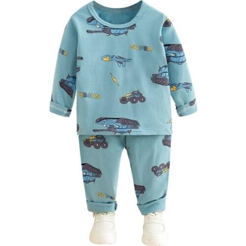 TUONXYE Boys Girls Pajamas Set Children Dinosaur Tank Cotton Kids Long Sleeves Pijama Baby Sleepwear Clothing Nightwear