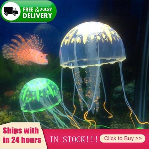 Colorful Artificial Glowing Effect Jellyfish Fish Tank Aquarium Decor Mini Submarine Ornament Decoration Aquatic Pet Supplies